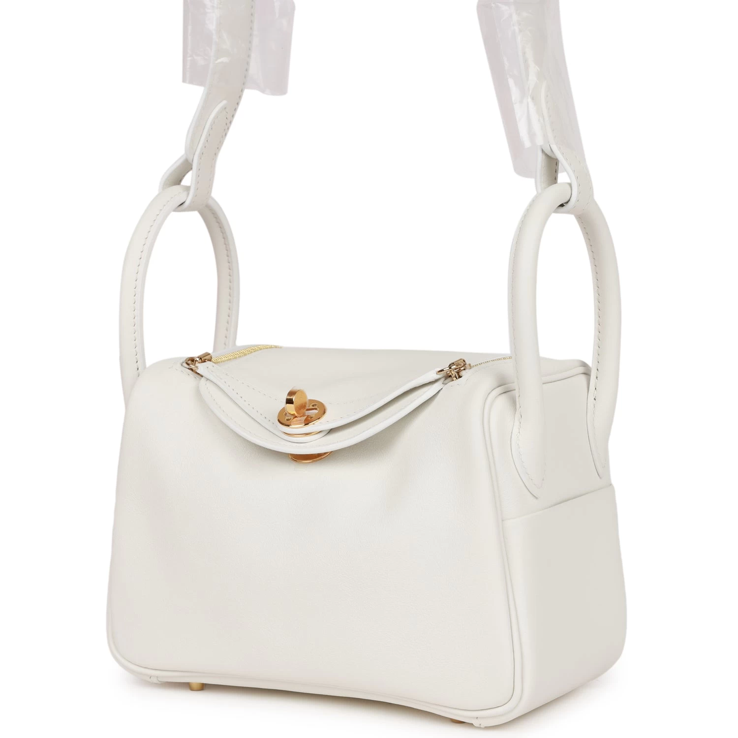 Hermès Hermes Mini Lindy White Swift Gold Hardware 7 Hermès Hermes Mini Lindy White Swift Gold Hardware - Image 5