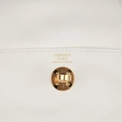 Hermès Hermes Mini Lindy White Swift Gold Hardware 18 Hermès Hermes Mini Lindy White Swift Gold Hardware -Online Bag Store H FBSLG 230306 2 08