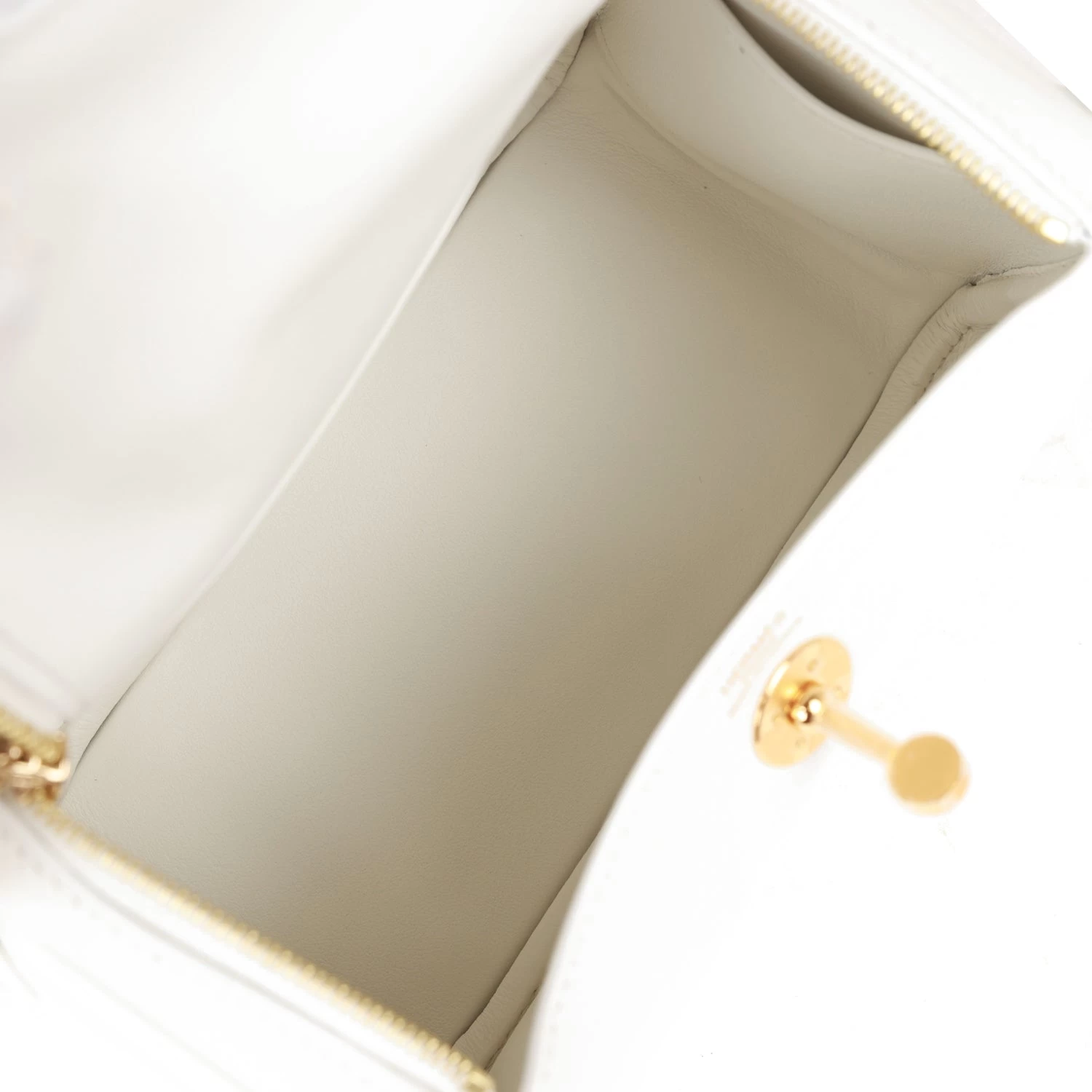 Hermès Hermes Mini Lindy White Swift Gold Hardware 11 Hermès Hermes Mini Lindy White Swift Gold Hardware - Image 9