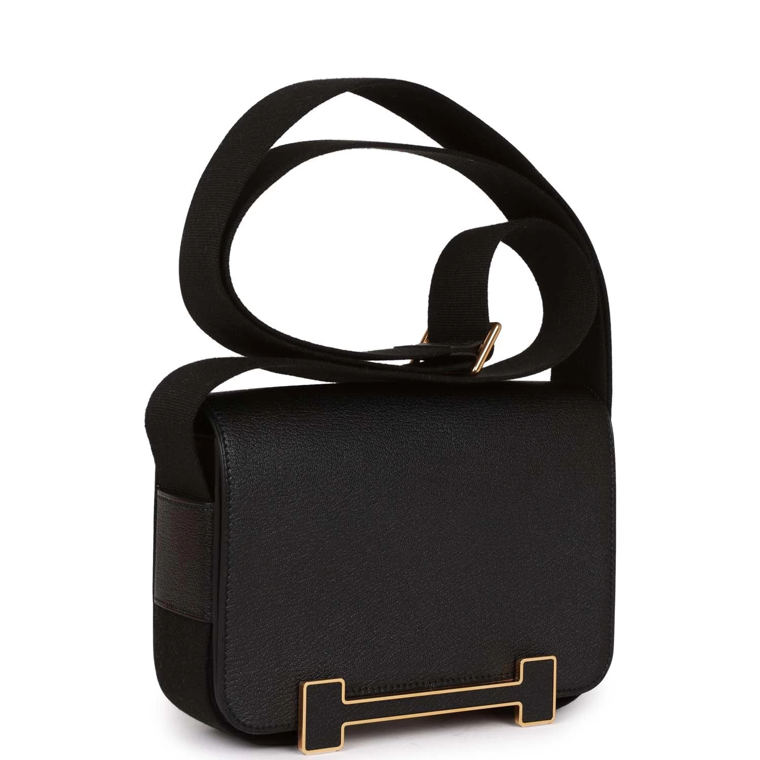 Hermès Hermes Geta Black Chevre Gold Hardware 4 Hermès Hermes Geta Black Chevre Gold Hardware - Image 2