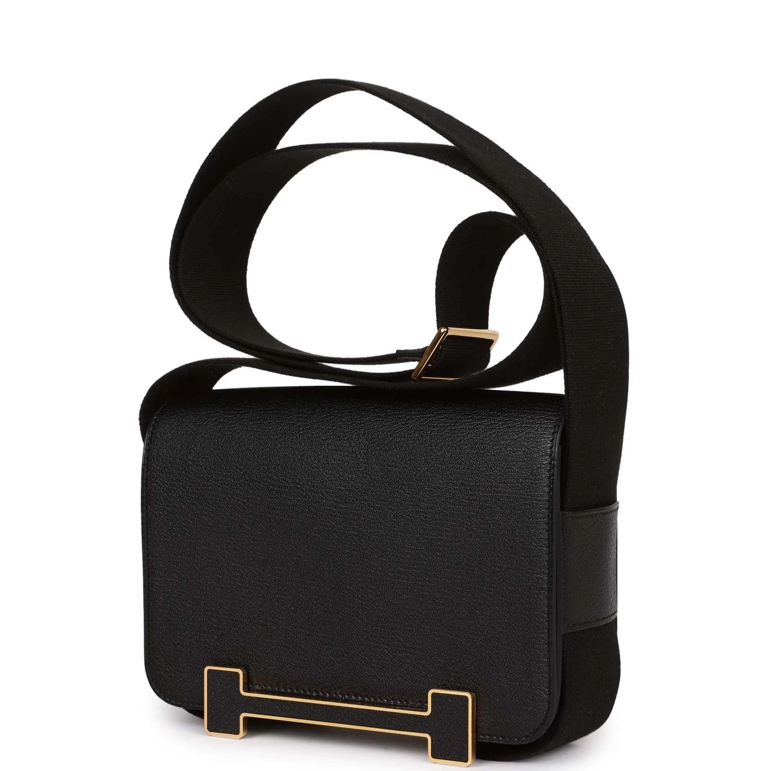 Hermès Hermes Geta Black Chevre Gold Hardware 7 Hermès Hermes Geta Black Chevre Gold Hardware - Image 5