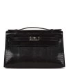 Hermès Hermes Kelly Pochette Black Lizard Ruthenium Hardware -Online Bag Store H FBSLG 230317 HW 01