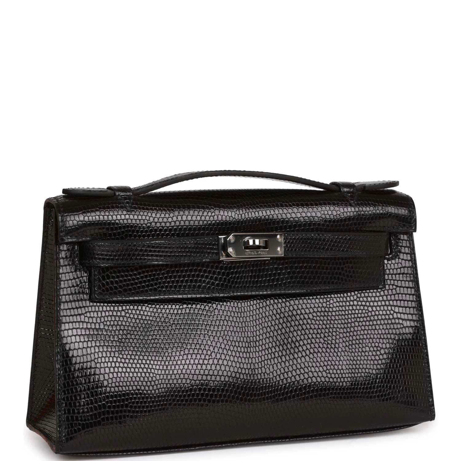Hermès Hermes Kelly Pochette Black Lizard Ruthenium Hardware 4 Hermès Hermes Kelly Pochette Black Lizard Ruthenium Hardware - Image 2