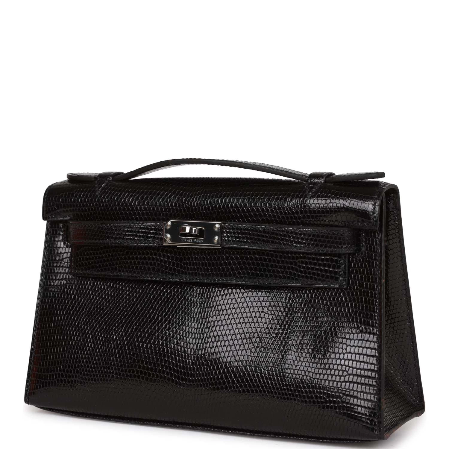 Hermès Hermes Kelly Pochette Black Lizard Ruthenium Hardware 7 Hermès Hermes Kelly Pochette Black Lizard Ruthenium Hardware - Image 5