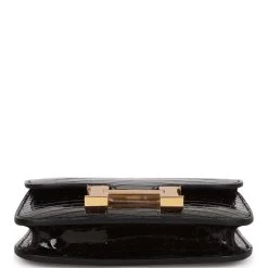 Hermès Hermes Constance Slim Wallet Shiny Black Alligator Gold Hardware -Online Bag Store H FBSLG 230322 1 RT 06