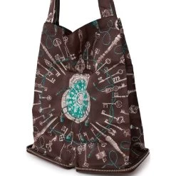 Hermès Hermes Les Cles Silky Pop Tote Chocolate Evercolor Palladium Hardware -Online Bag Store H FBSLG 230410 1 DR 04