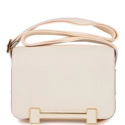 Hermès Hermes Geta Bag Nata Chevre Gold Hardware