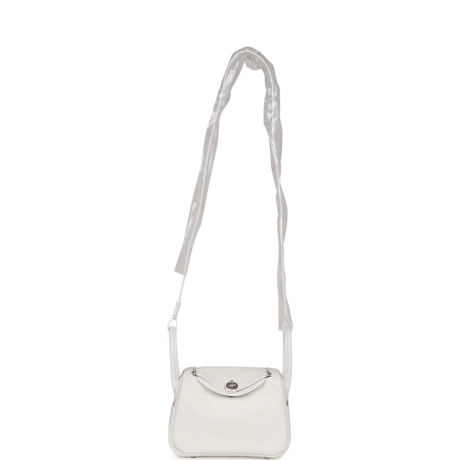 Hermès Hermes Mini Lindy White Swift Palladium Hardware 9 Hermès Hermes Mini Lindy White Swift Palladium Hardware - Image 7