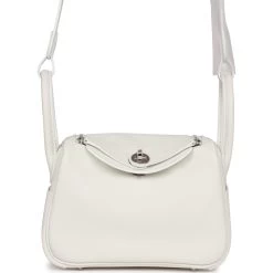 Hermès Hermes Mini Lindy White Swift Palladium Hardware