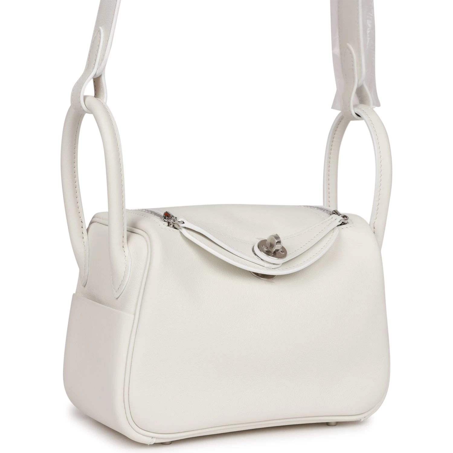 Hermès Hermes Mini Lindy White Swift Palladium Hardware 4 Hermès Hermes Mini Lindy White Swift Palladium Hardware - Image 2