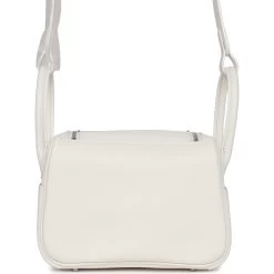Hermès Hermes Mini Lindy White Swift Palladium Hardware 14 Hermès Hermes Mini Lindy White Swift Palladium Hardware -Online Bag Store H FBSLG 230502 1 KL 05