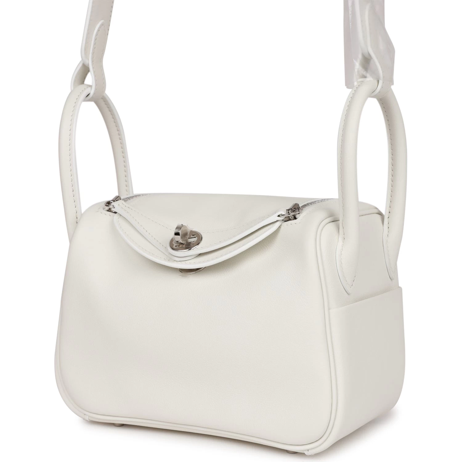 Hermès Hermes Mini Lindy White Swift Palladium Hardware 7 Hermès Hermes Mini Lindy White Swift Palladium Hardware - Image 5
