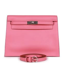 Hermès Hermes Kelly Danse Rose Azalee Swfit Palladium Hardware