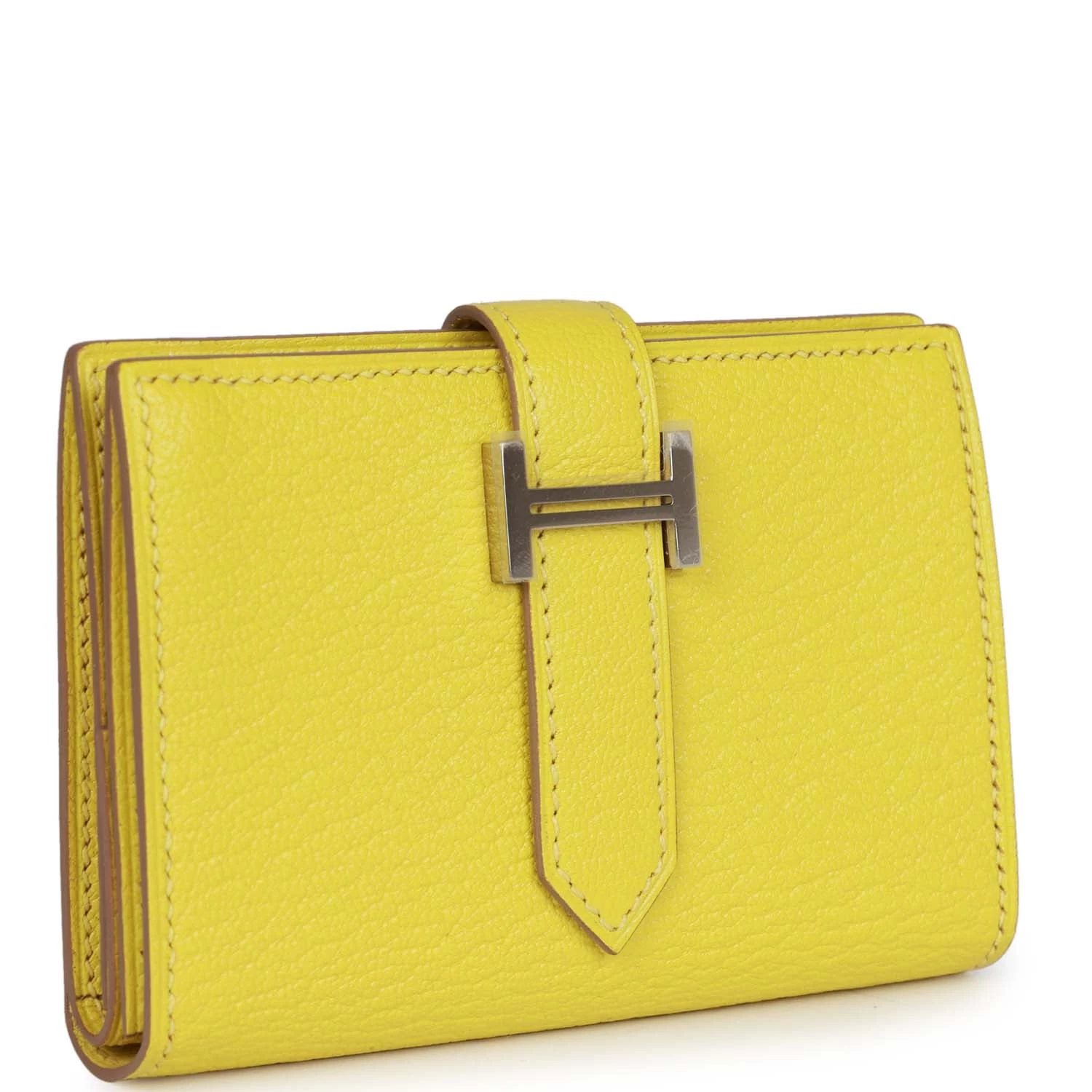 Hermès Hermes Bearn Mini Wallet Lime Chevre Mysore Palladium Hardware 4 Hermès Hermes Bearn Mini Wallet Lime Chevre Mysore Palladium Hardware - Image 2