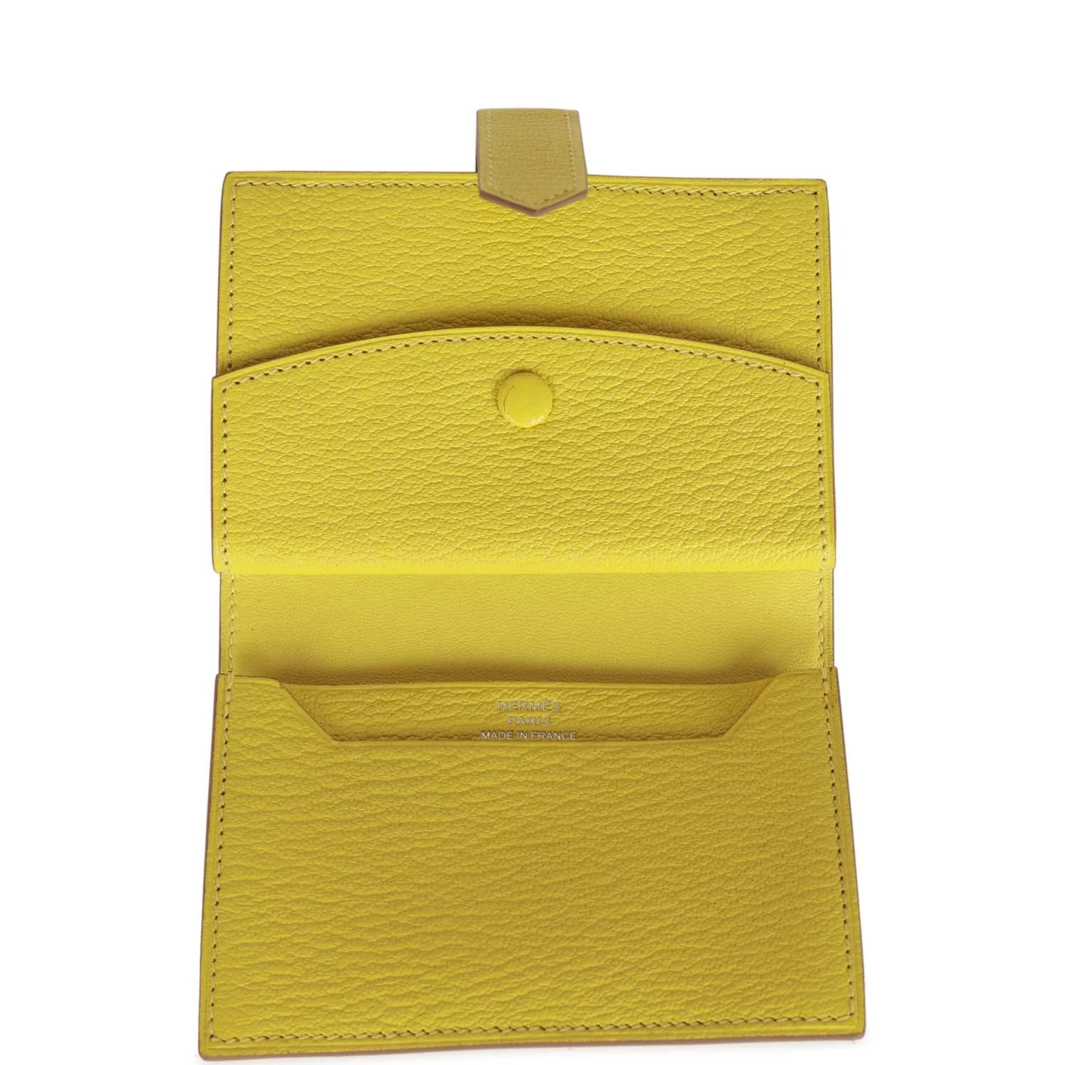 Hermès Hermes Bearn Mini Wallet Lime Chevre Mysore Palladium Hardware 10 Hermès Hermes Bearn Mini Wallet Lime Chevre Mysore Palladium Hardware - Image 8