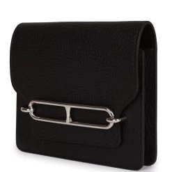 Hermès Hermes Roulis Slim Wallet Black Chevre Mysore Palladium Hardware -Online Bag Store H FBSLG 230630 3 JL 03