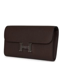 Hermès Hermes Constance Wallet To Go Chocolate Epsom Palladium Hardware -Online Bag Store H FBSLG 230718 1 03