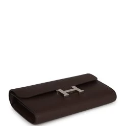 Hermès Hermes Constance Wallet To Go Chocolate Epsom Palladium Hardware -Online Bag Store H FBSLG 230718 1 06