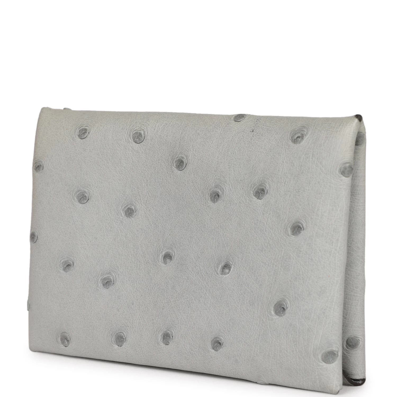 Hermès Hermes Calvi Card Holder Gris Perle Ostrich Palladium Hardware 6 Hermès Hermes Calvi Card Holder Gris Perle Ostrich Palladium Hardware - Image 4