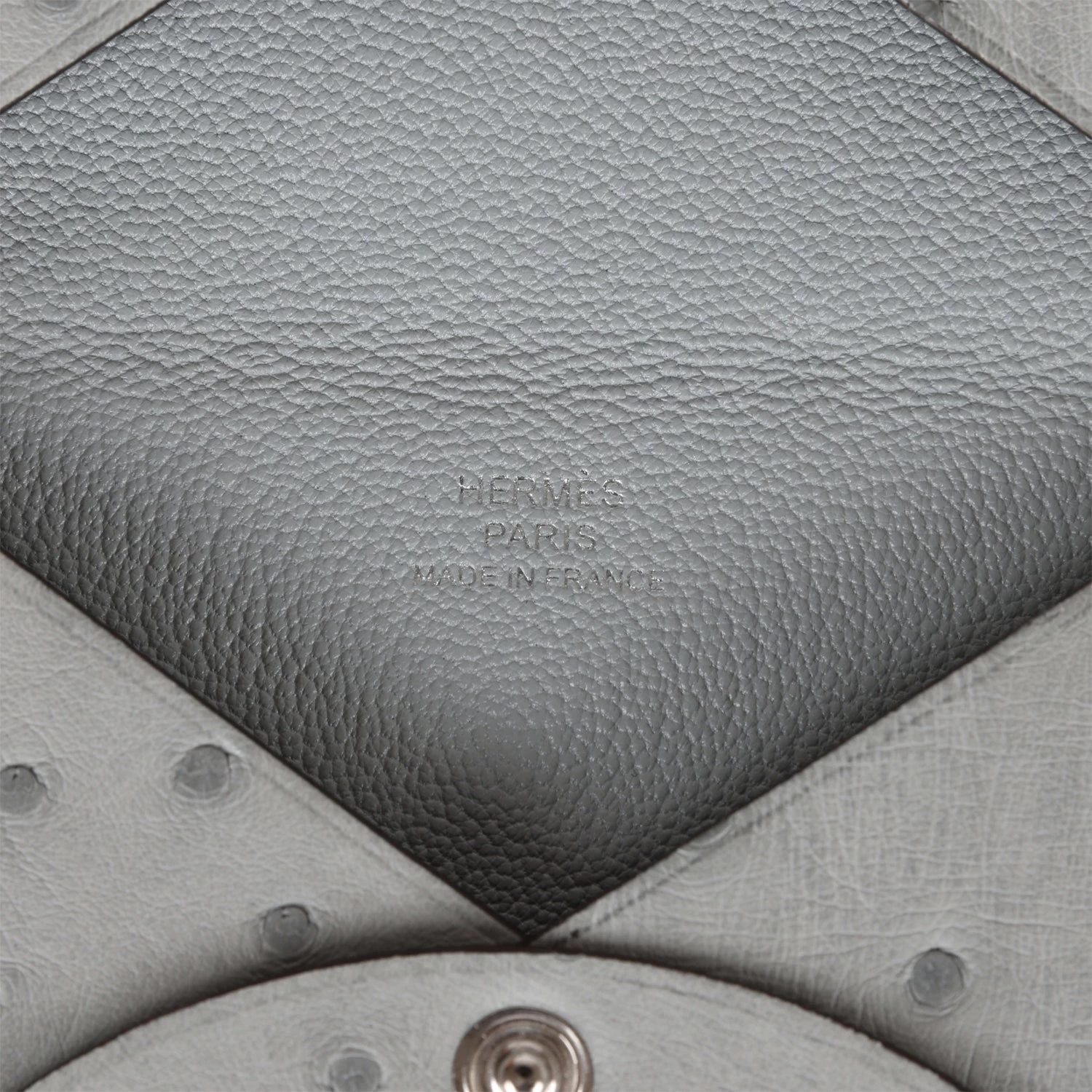 Hermès Hermes Calvi Card Holder Gris Perle Ostrich Palladium Hardware 10 Hermès Hermes Calvi Card Holder Gris Perle Ostrich Palladium Hardware - Image 8