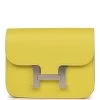 Hermès Hermes Constance Slim Wallet Lime Evercolor Palladium Hardware 2 Hermès Hermes Constance Slim Wallet Lime Evercolor Palladium Hardware -Online Bag Store H FBSLG 230728 1 RT 04