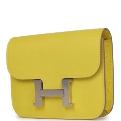 Hermès Hermes Constance Slim Wallet Lime Evercolor Palladium Hardware 14 Hermès Hermes Constance Slim Wallet Lime Evercolor Palladium Hardware -Online Bag Store H FBSLG 230728 1 RT 06