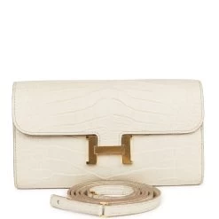 Hermès Hermes Constance Wallet To Go Beton Matte Alligator Gold Hardware