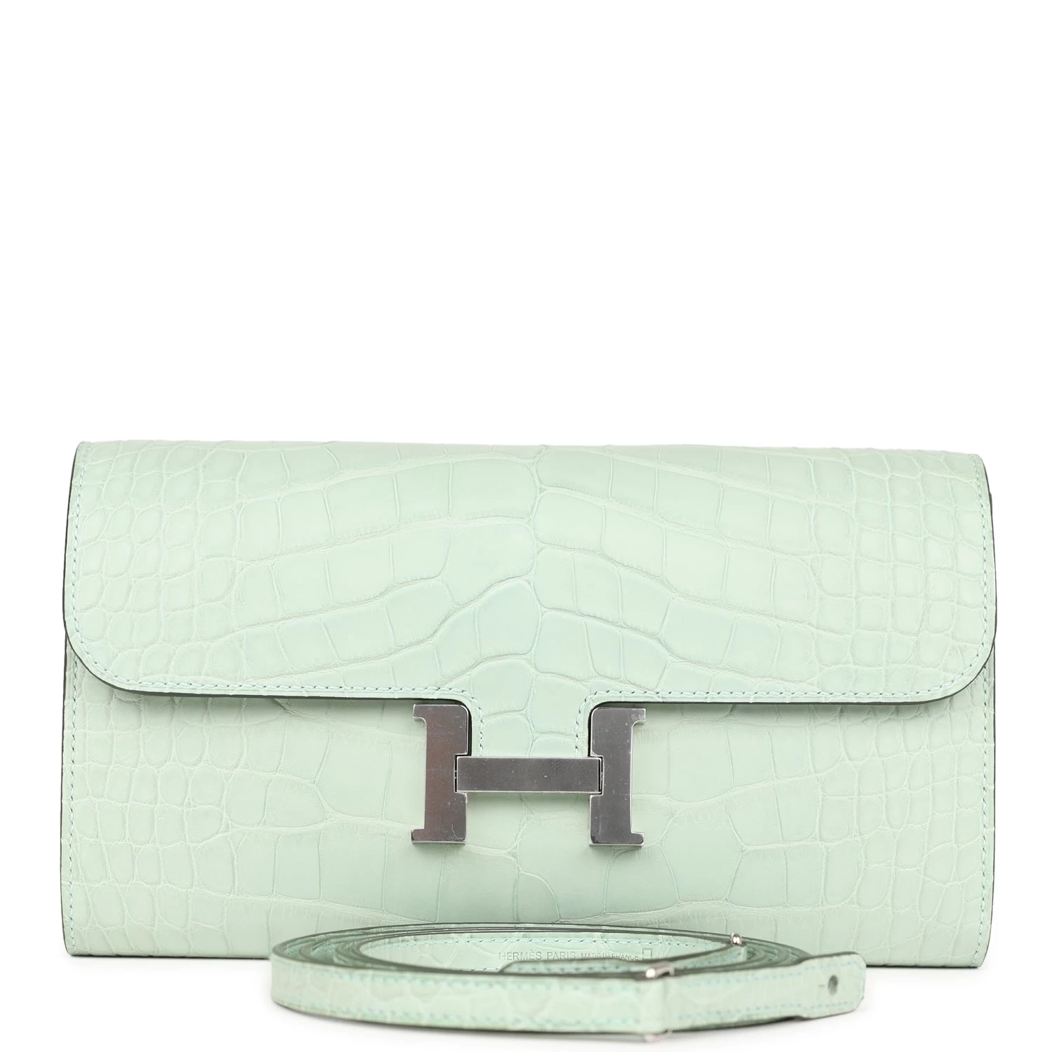 Hermès Hermes Constance Wallet To Go Vert D'eau Matte Alligator Palladium Hardware 3 Hermès Hermes Constance Wallet To Go Vert D'eau Matte Alligator Palladium Hardware