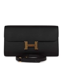 Hermès Hermes Constance Wallet To Go Black Epsom Gold Hardware