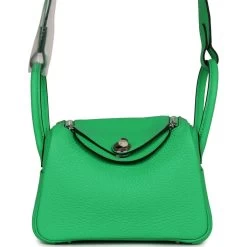 Hermès Hermes Mini Lindy Vert Comics Clemence Palladium Hardware
