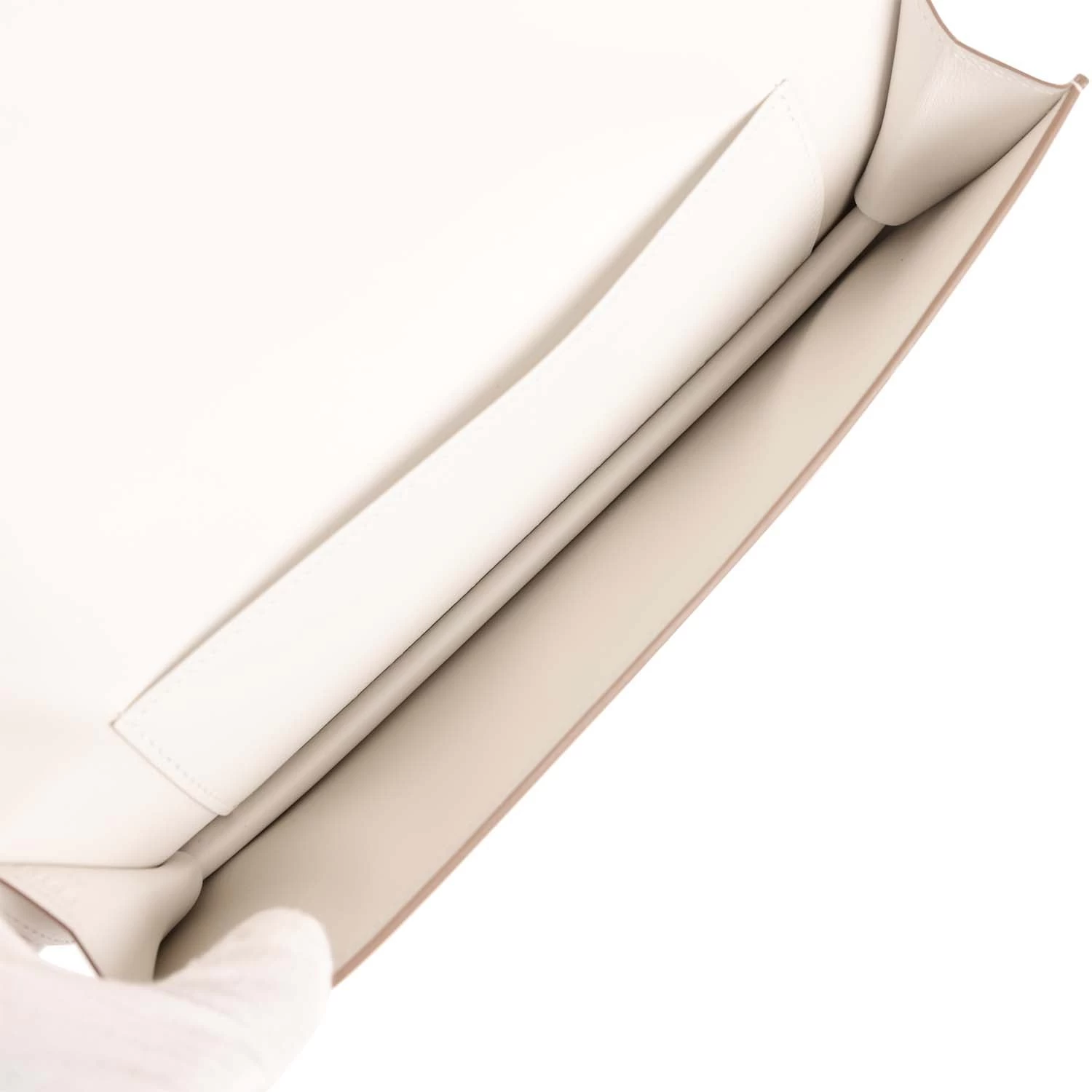 Hermès Hermes Shadow Kelly Cut Gris Pale Swift 10 Hermès Hermes Shadow Kelly Cut Gris Pale Swift - Image 8