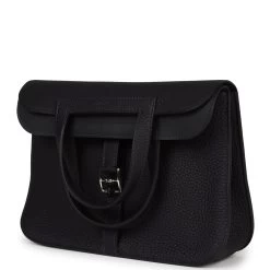 Hermès Hermes Halzan 25 Caban Clemence Palladium Hardware -Online Bag Store H FBSLG 230824 1 03