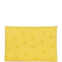Hermès Hermes Calvi Card Holder Jaune Citron Ostrich Palladium Hardware