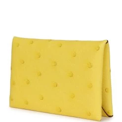 Hermès Hermes Calvi Card Holder Jaune Citron Ostrich Palladium Hardware -Online Bag Store H FBSLG 230825 1 03
