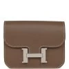 Hermès Hermes Constance Slim Wallet Etoupe Evercolor Palladium Hardware -Online Bag Store H FBSLG 230828 2 01