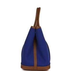 Hermès Hermes Garden Party 30 Bleu Electric Toile And Alezan Negonda Palladium Hardware -Online Bag Store H FBSLG 230913 4 WL 04
