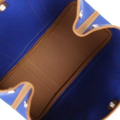 Hermès Hermes Garden Party 30 Bleu Electric Toile And Alezan Negonda Palladium Hardware -Online Bag Store H FBSLG 230913 4 WL 07