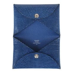 Hermès Hermes Calvi Cardholder Bleu Saphir Varanus Niloticus Lizard Palladium Hardware -Online Bag Store H FBSLG 230919 1 07