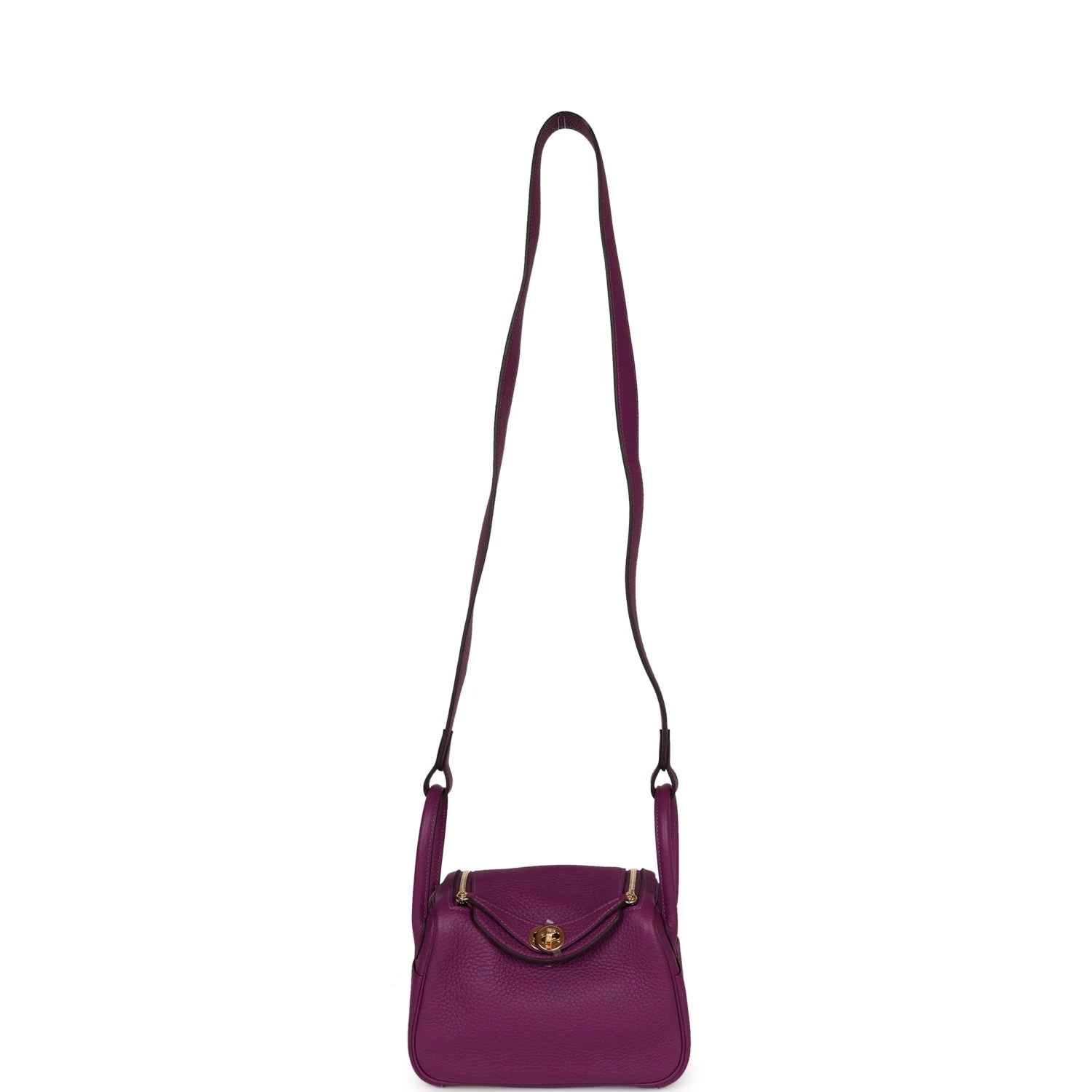 Hermès Hermes Mini Lindy Anemone Clemence Gold Hardware 9 Hermès Hermes Mini Lindy Anemone Clemence Gold Hardware - Image 7