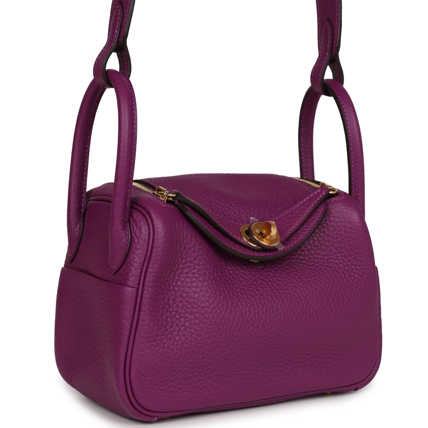 Hermès Hermes Mini Lindy Anemone Clemence Gold Hardware 4 Hermès Hermes Mini Lindy Anemone Clemence Gold Hardware - Image 2