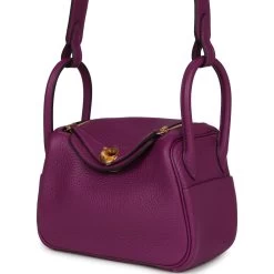 Hermès Hermes Mini Lindy Anemone Clemence Gold Hardware 13 Hermès Hermes Mini Lindy Anemone Clemence Gold Hardware -Online Bag Store H FBSLG 230926 1 EZ 04