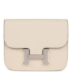 Hermès Hermes Constance Slim Wallet Nata Epsom Palladium Hardware