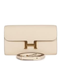 Hermès Hermes Constance To Go Wallet Nata Epsom Gold Hardware