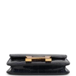 Hermès Hermes Constance Slim Wallet Bleu Abysse Shiny Alligator Gold Hardware 17 Hermès Hermes Constance Slim Wallet Bleu Abysse Shiny Alligator Gold Hardware -Online Bag Store H FBSLG 231030 3 BS 06