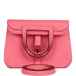 Hermès Hermes Mini Halzan Rose Azalee Swift Palladium Hardware