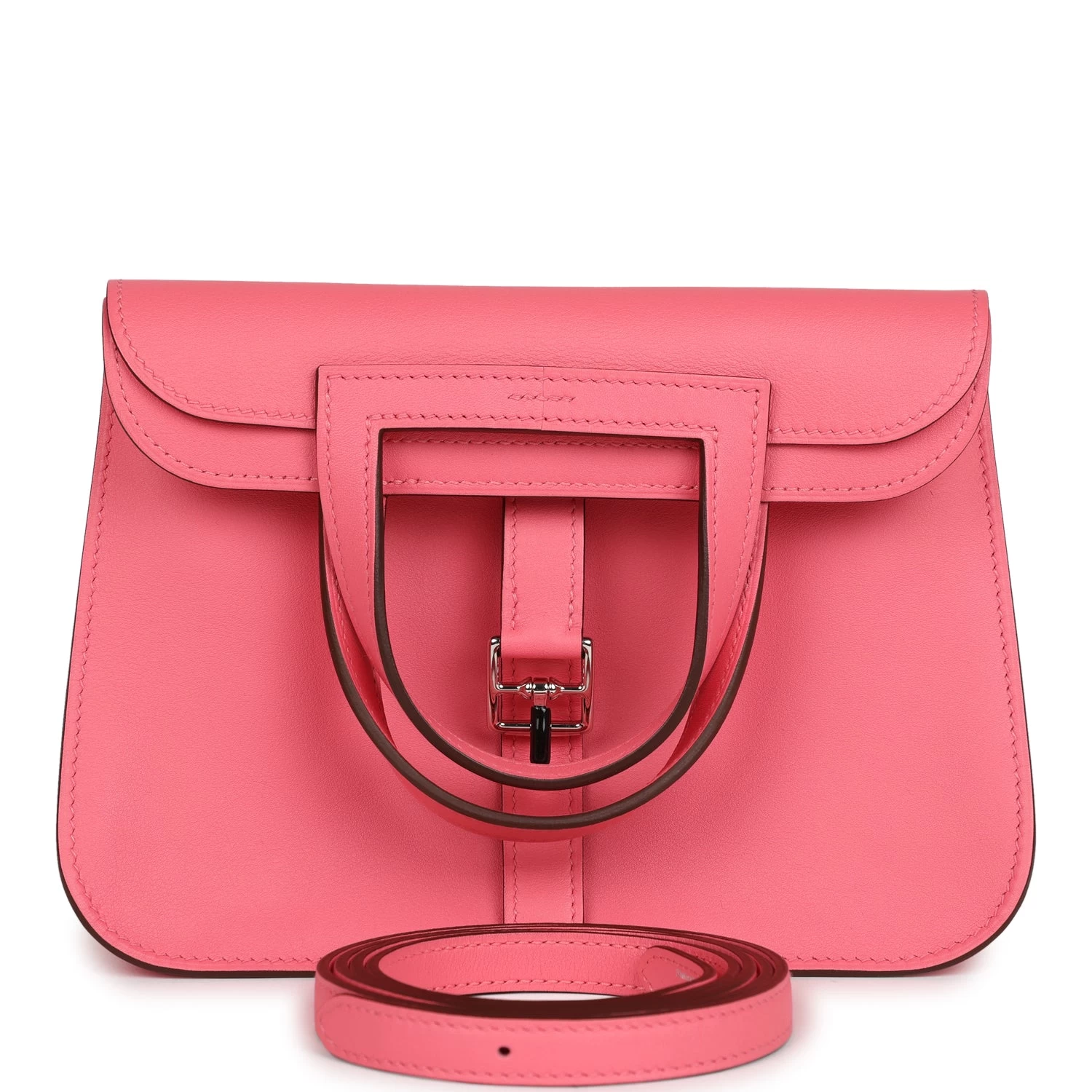 Hermès Hermes Mini Halzan Rose Azalee Swift Palladium Hardware 3 Hermès Hermes Mini Halzan Rose Azalee Swift Palladium Hardware