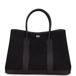 Hermès Hermes Garden Party 30 Black Toile And Negonda Palladium Hardware 13 Hermès Hermes Garden Party 30 Black Toile And Negonda Palladium Hardware -Online Bag Store H FBSLG 231107 3 05