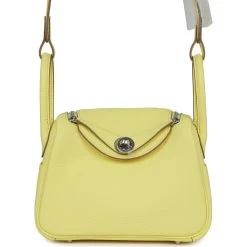 Hermès Hermes Mini Lindy Limoncello Clemence Palladium Hardware