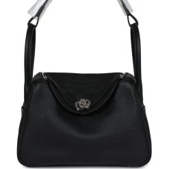 Hermès Hermes Lindy 26 Black Clemence Palladium Hardware