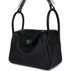 Hermès Hermes Lindy 26 Black Clemence Palladium Hardware 15 Hermès Hermes Lindy 26 Black Clemence Palladium Hardware -Online Bag Store H FBSLG 231128 3 TC 04